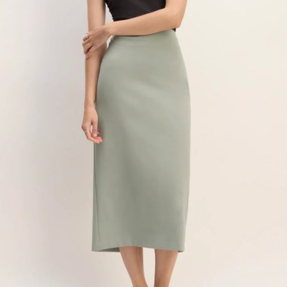 Everlane Classic Gorgeous Muted Minty Sage Pencil Skirt